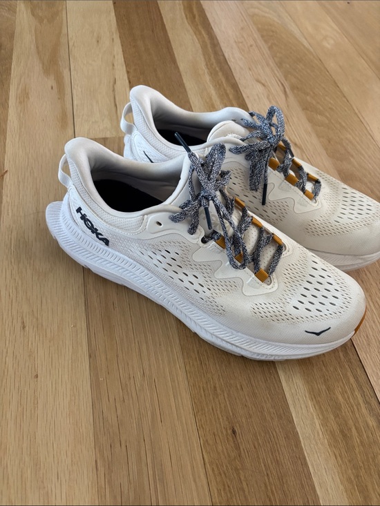 Hoka Other - Hoka White Running Shoes with Gray Laces and Yellow Accents 9.5 Men’s